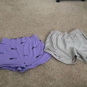 2 pair of Nike shorts. 1 Nike air, 1 dri-fit